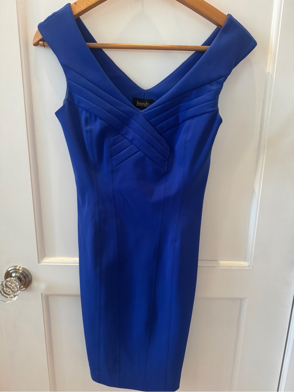 Laundry By Shelli Segal Royal Blue Structured Sheath Dress
